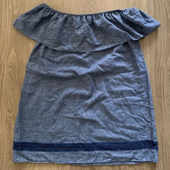 ZARA off-the-shoulder linen dress - Picture 2 of 5